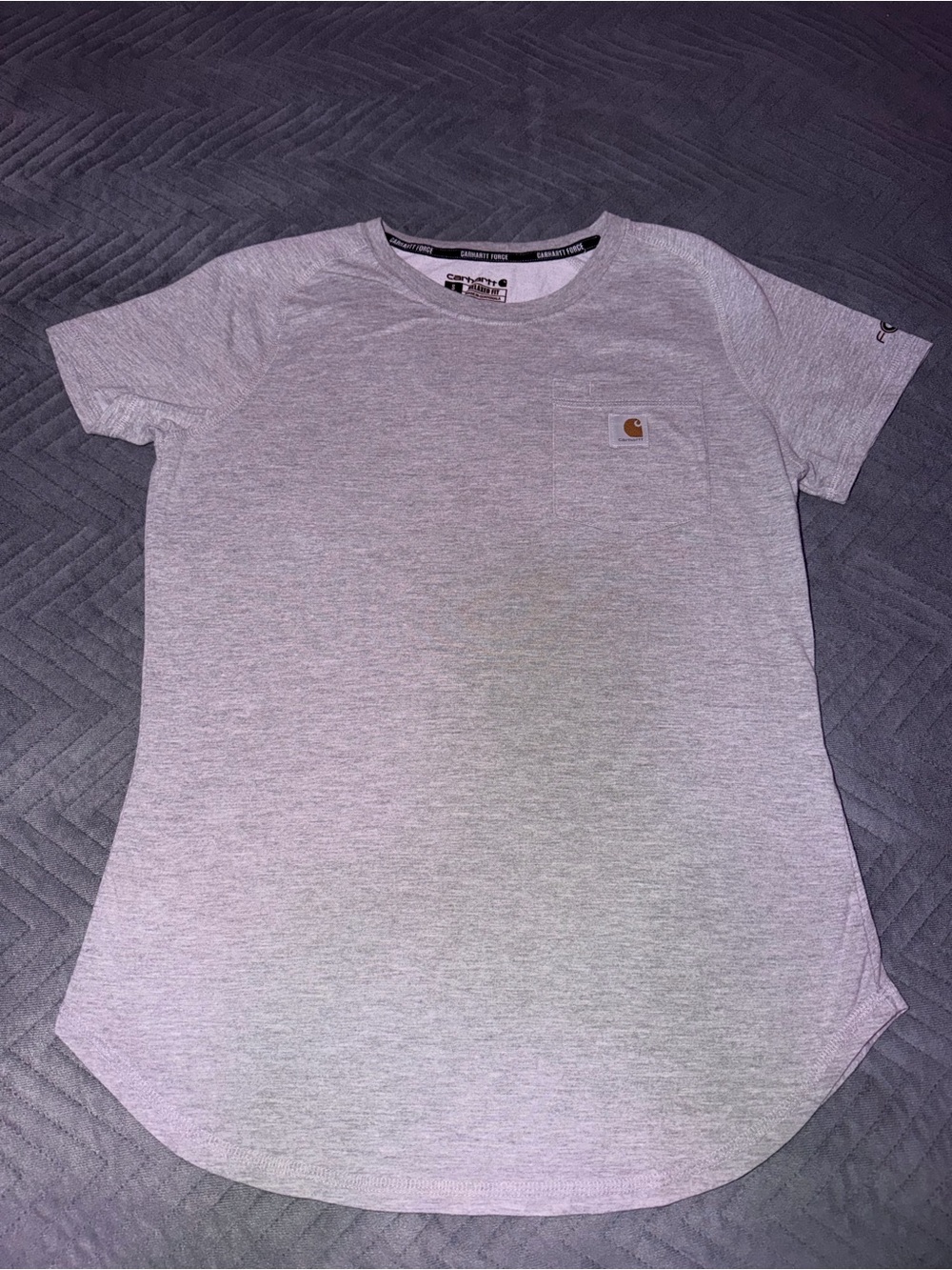 Carhartt Force women S heather gray pocket t-shirt relaxed